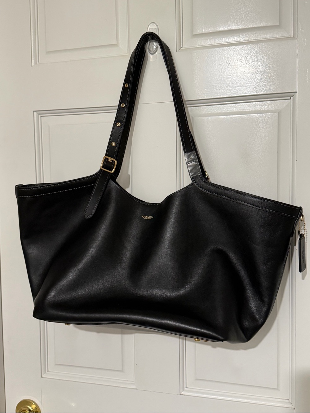 Coach Gramercy Black Leather Tote Bag